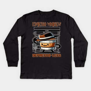 Perky Espresso, Brew Your Day Right Kids Long Sleeve T-Shirt